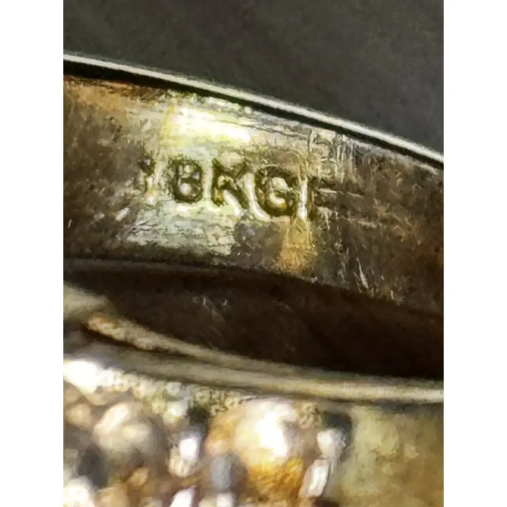 Vintage 18K GF Brown Crystal Rhinestone Cocktail Ring Size 9.25